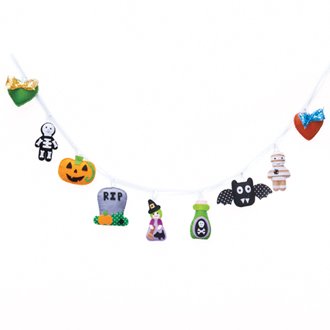 Halloween Guirlande m. figurer i stof 120 cm