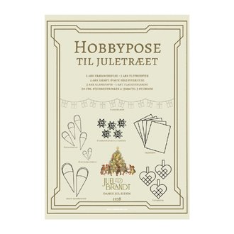 Hobbypose med krmmerhuse glanspapir flethjerter og stjernestrimler 42x29cm