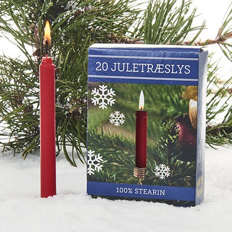Juletr�slys r�de ren stearin �: 12mm