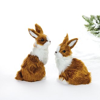 Kanin kunstpels Brun 15 cm 1 stk 2 ass