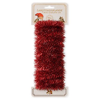 Lametta guirlande r�d 3m �: 3cm