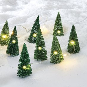 Lyskde 210cm med 15 juletrer batteri 7cm