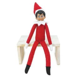 Nisse alf stof siddende 35cm