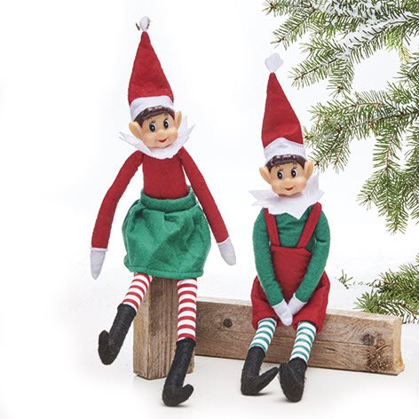 Nisse alf stof siddende 37cm