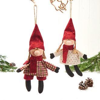 Nisse stof med snor 28cm