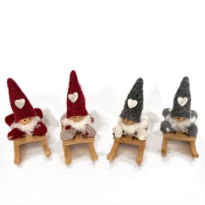 Nisse stof p slde rd og gr 6cm