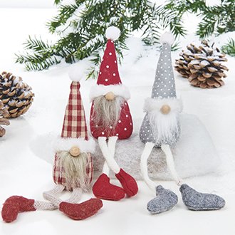 Nissegnom stof med hngeben 20cm