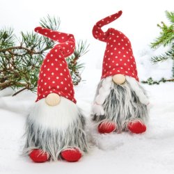 Nissegnom stof med k stltrd i hue 35cm