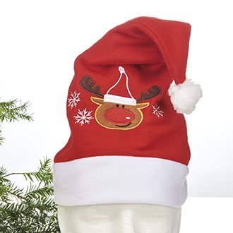 Nissehue filt med rensdyrhoved : 56cm 43X30cm