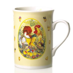 P�ske Krus porcel�n h�ne og hane 10 cm 1 stk.