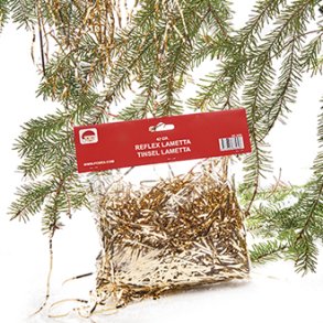 Reflexlametta guld, 42gr. L:40cm B:2,5m