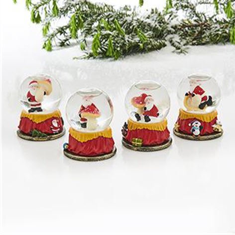 Snevejr med polyester julemand og svamp :45mm 6cm