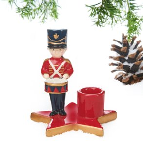 Soldat lysestage keramik 11cm