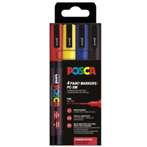 Posca PC-3M 4 st Basic farver