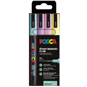 Posca PC-3M 4 st Pastel farver