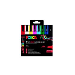 Posca PC-5BR brush 8 stk. Alm farver