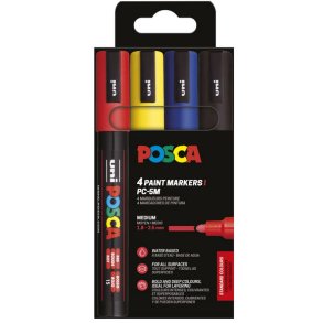 Posca PC-5M 4 st Basic farver