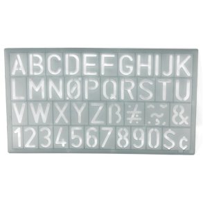 Skabelon 20mm m. tal og bogstaver