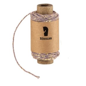 Bomuldssnor 20 m. snorede m. Lavendel og guld