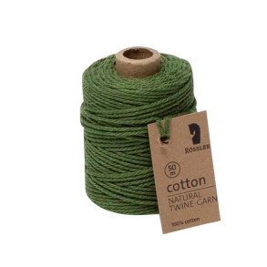 Bomuldssnor 50 m Oliven Grn