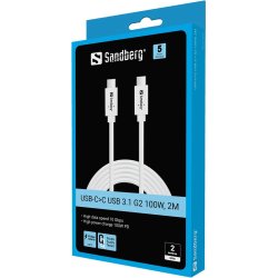 Sandberg USB-C>C USB 3.1 G2 100W, 2M