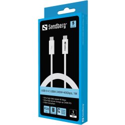 Sandberg USB-C>C USB4 240W+40Gbps, 1M