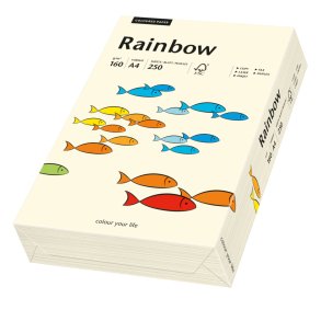 Rainbow Papir A4 160 g. 250 ark. Creme