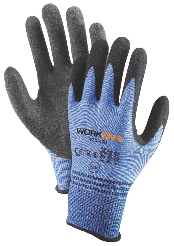 Worksafe handske P30-400 bl/sort str. 6