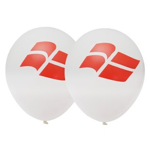 Ballon m/ Dannebrog 6 stk. 25cm.
