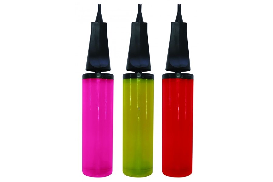 Ballon pumpe 1 stk lilla, gul, Bl�