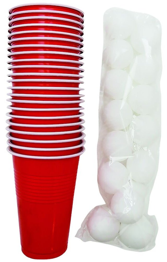 Beer Pong R�d m.  22 kopper og 15 bolde