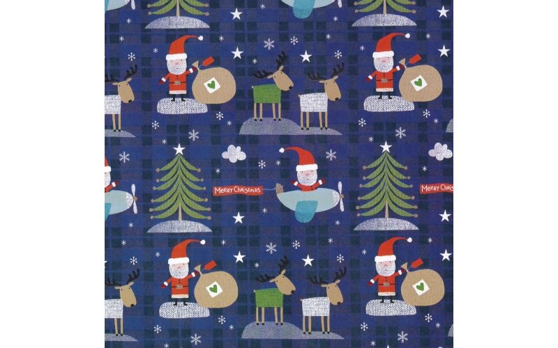 Gavepapir Jul 5mx70cm Merry Christmas Dyr