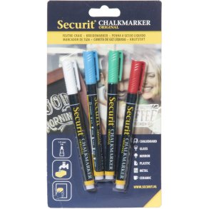 Securit Chalkmarker alm. farver 4stk. 1-2mm