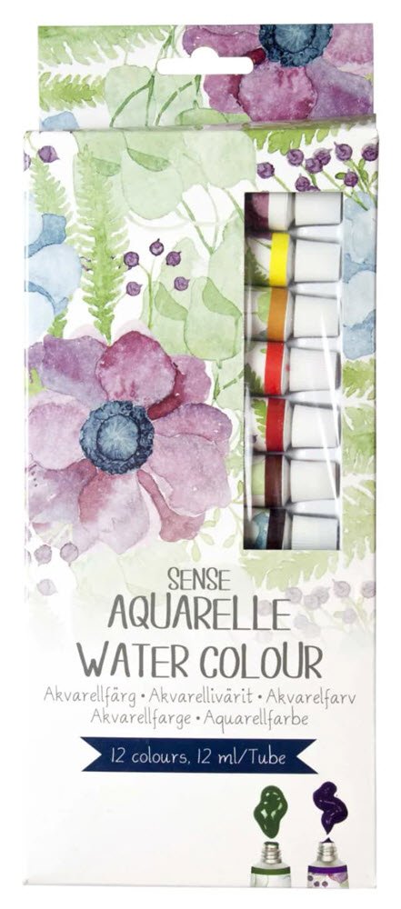 Sense Artist Akvarelfarves�t 12 stk. 