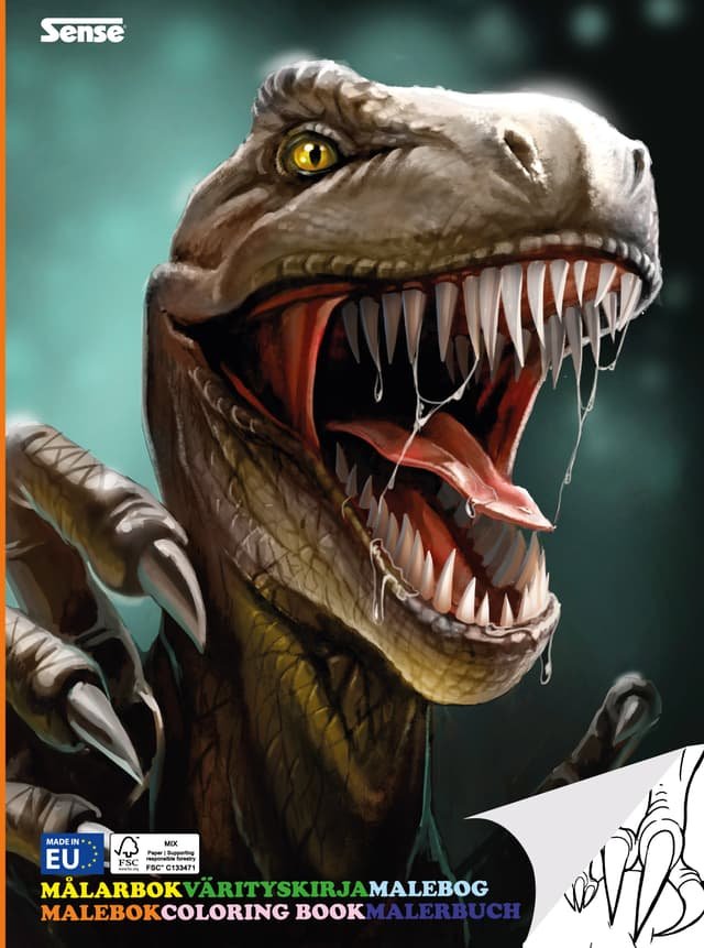 Sense Malebog 36 sider Dinosaure