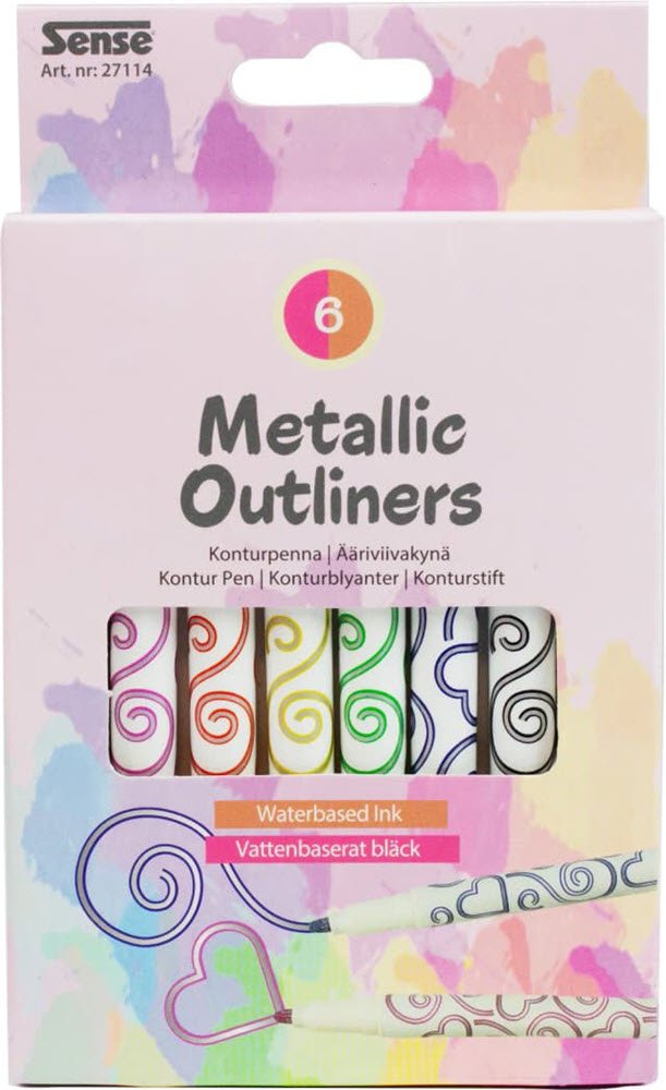 Sense Metallic Outliners 6 stk.