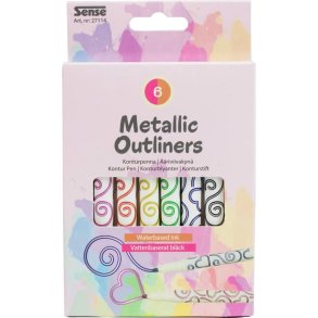 Sense Metallic Outliners 6 stk.