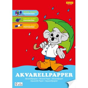 Sense akvarellblok b�rn A4 160 gr. 15 sider
