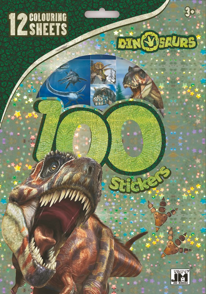 Stickers 100 stk. m. 12 stk tegninger Dinosaur