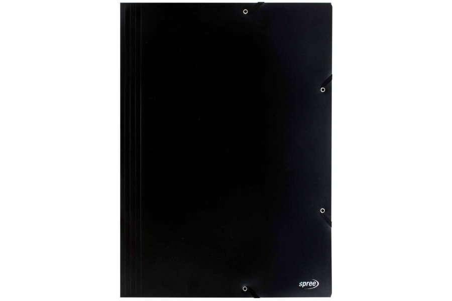 Elastikmappe A3 sort plast