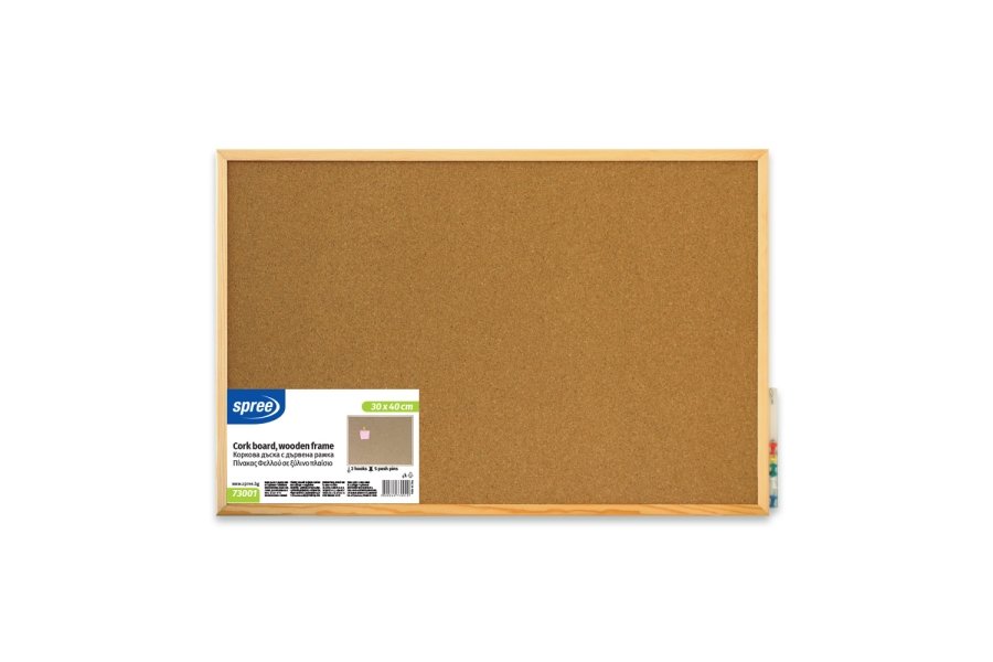 Opslagstavle 30x40 cm Kork m. tr� ramme 