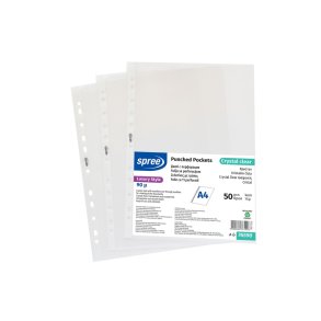 Plastiklommer A4 klar kraftig 50 stk. 