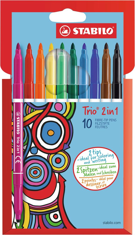 Stabilo Trio 2in1 Tusser 10 stk.