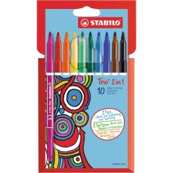 Stabilo Trio 2in1 Tusser 10 stk.