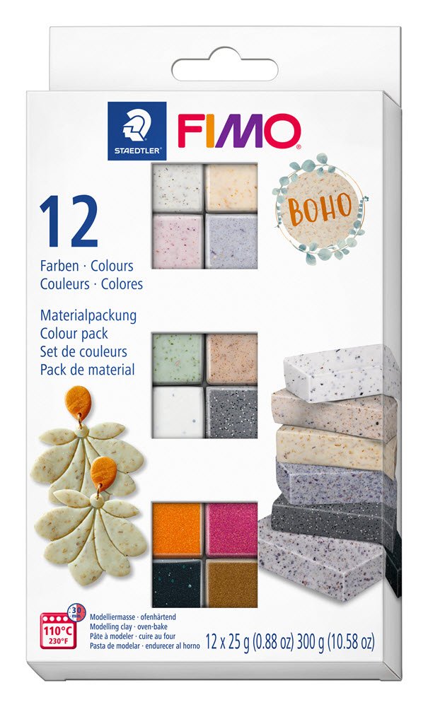 Fimo Soft S�t effect 12 X 25g Blokke BOHO