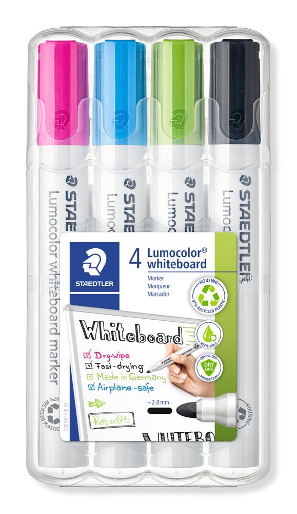 Lumocolor whiteboard marker 351 WP4-1, 4 farver