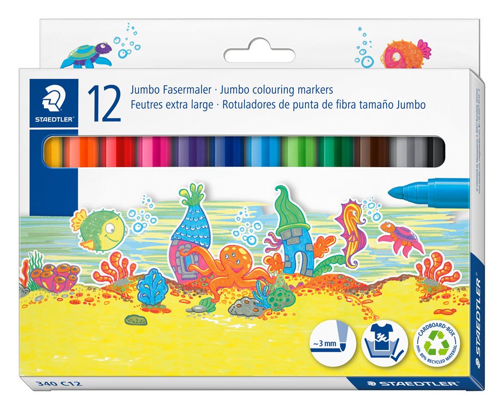Staedtler Noris Jumbo Fiber Tusch 12 stk. 3 mm