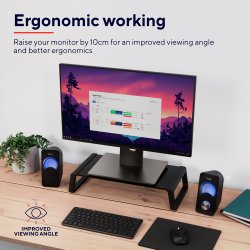 Monta Glass Monitor Stand, Black