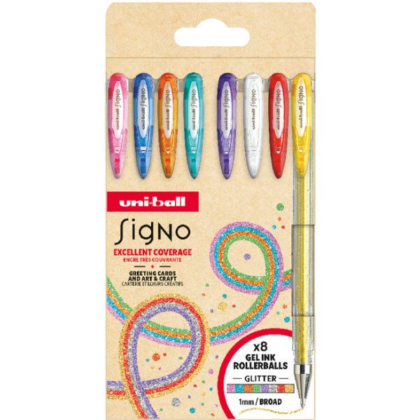 Uni-Ball Signo UM-120AC 0,8mm Gel 8 stk Glitter