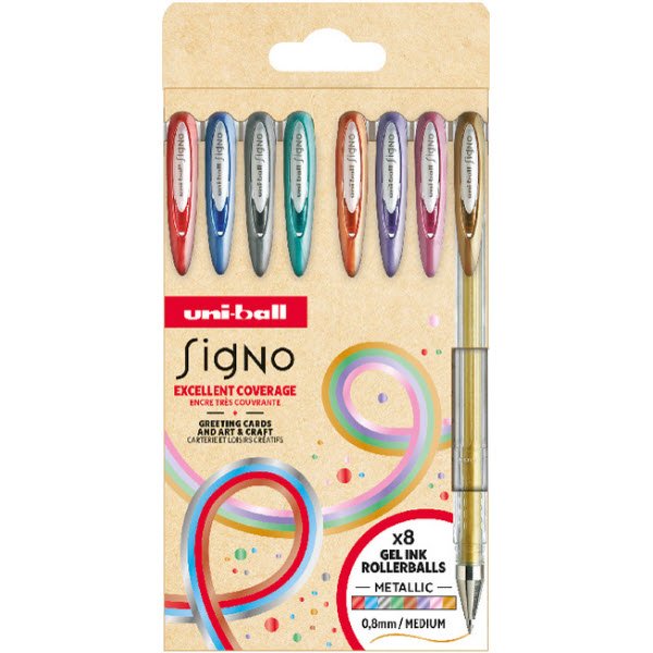 Uni-Ball Signo UM-120AC 0,8mm Gel 8 stk Metallic